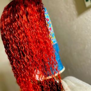 !!!!SOLD!!!!Custom Colored Burnt Orange 100% Human Hair Water Wave Wig!!!